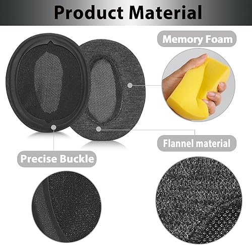Miniatura 10 de Almohadillas de repuesto WH-CH710N, almohadillas para auriculares de piel sintética de proteína, almohadillas para Sony WH-CH700N, WH-CH710N, Negro