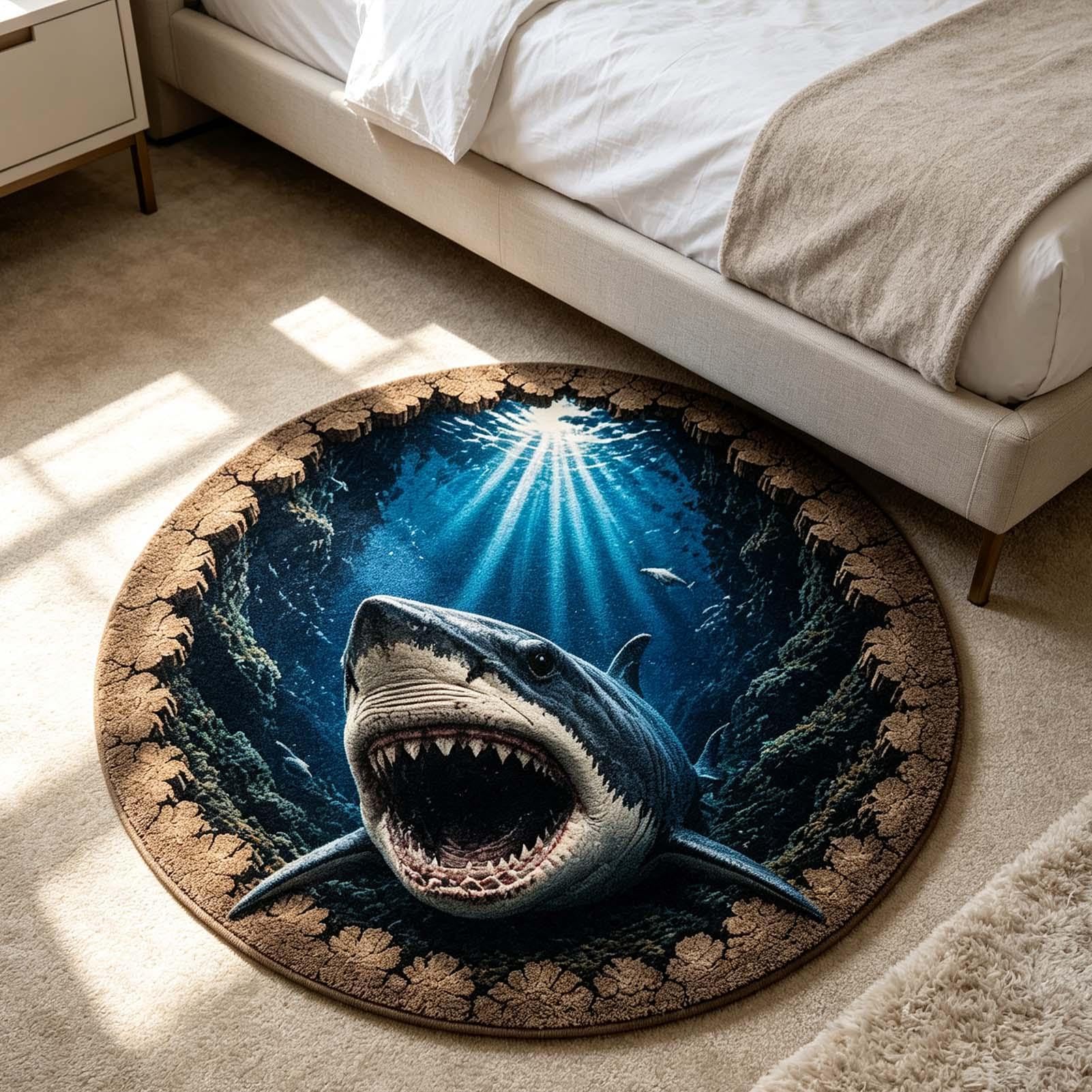 Alfombra del Mar Antideslizante Suave de Animales Marinos con Ilusión