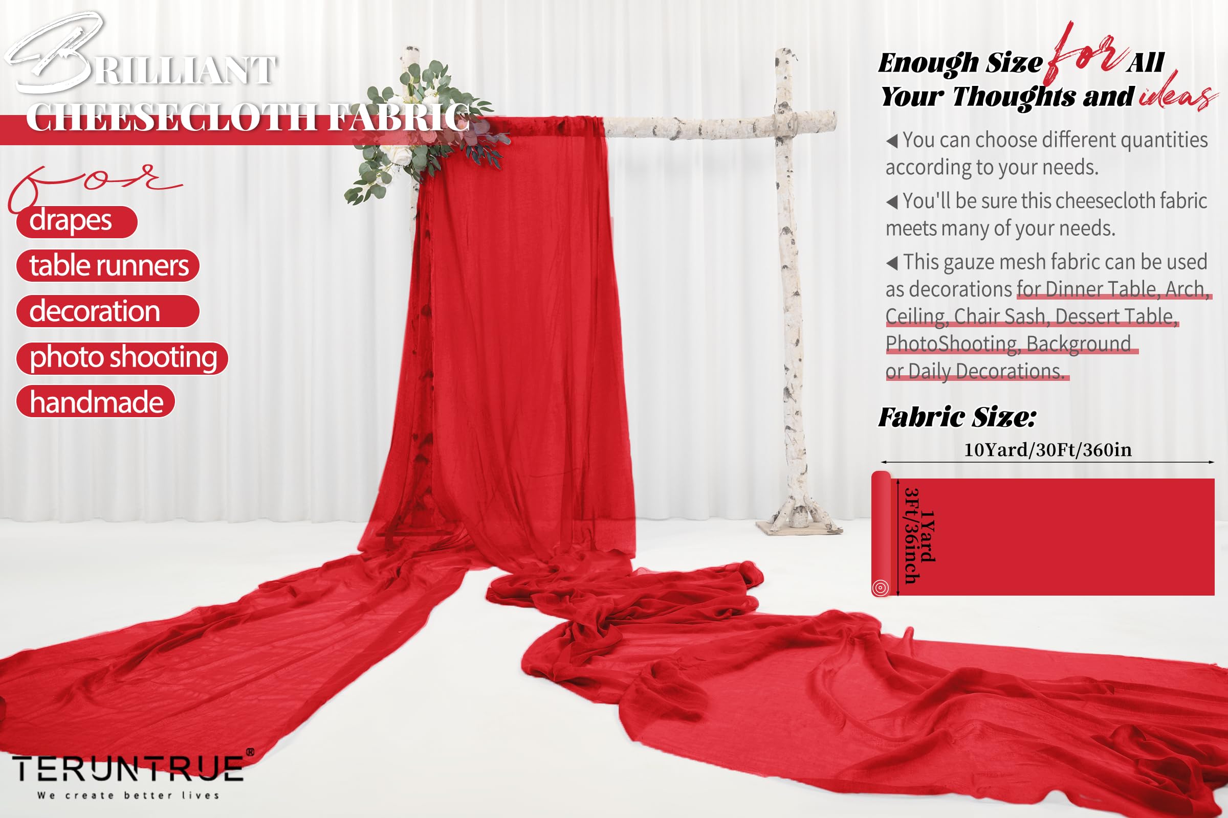 Tessuto Di Garza In Misto Poliestere/cotone Colore Porpora, 9,1x9,6 Metri, Per Decorazioni Matrimoniali E Feste