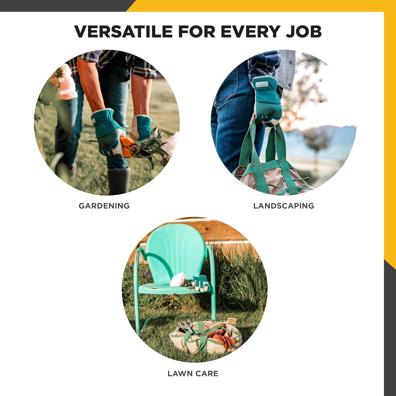 Wells Lamont Women's Work Gloves, Water-Resistant HydraHyde Gardening Gloves, Green, Large (3249L) - Image 5