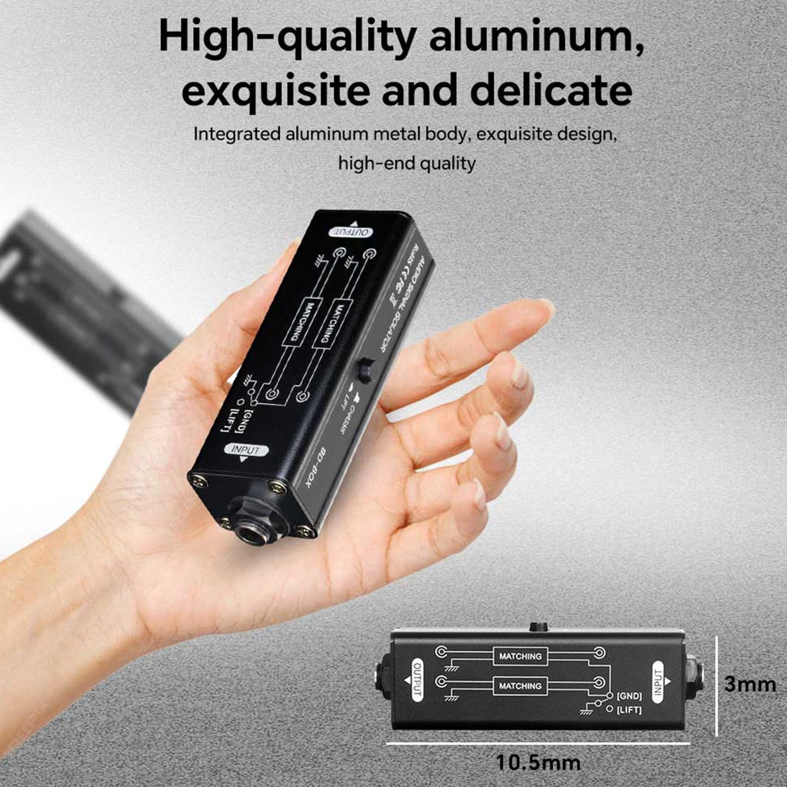Elprico Aislador de Ruido de Bucle de Tierra, Eliminador de Zumba de Audio de 6.35 Mm con Interruptor de Elevación de Tierra para Sistemas de Estudio de Estudio y en Vivo