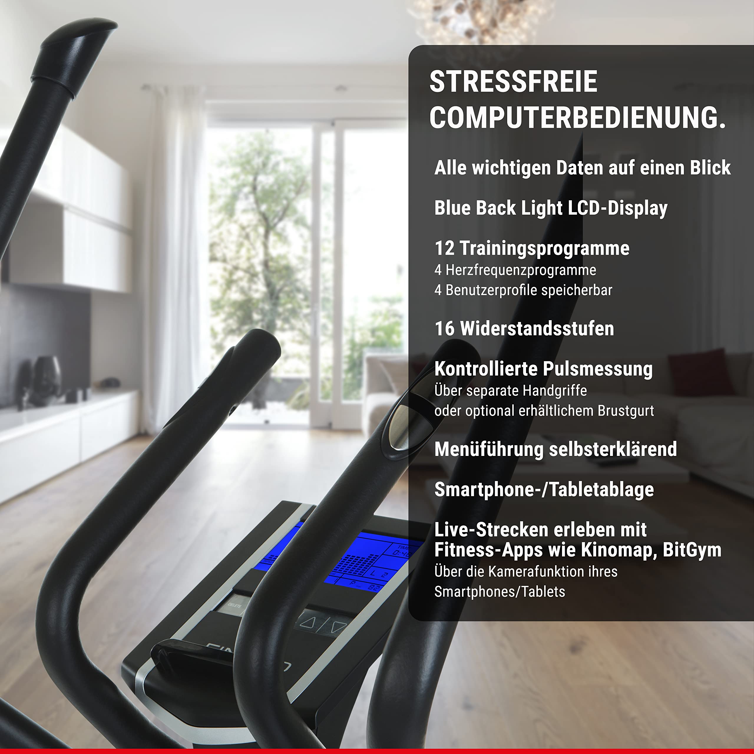 Finnlo Loxon Crosstrainer Silber Anthrazit 148 x 58 x 158 cm
