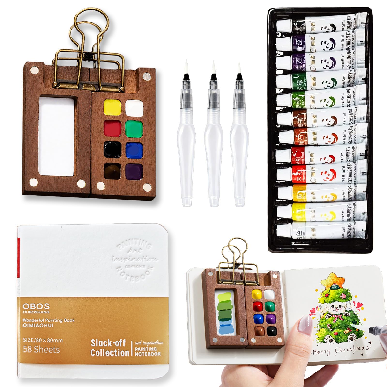 Mini Watercolor Paint Set - Portable Sketching Palette -1 Mini Watercolor Paint Set - Portable Sketching Palette -1