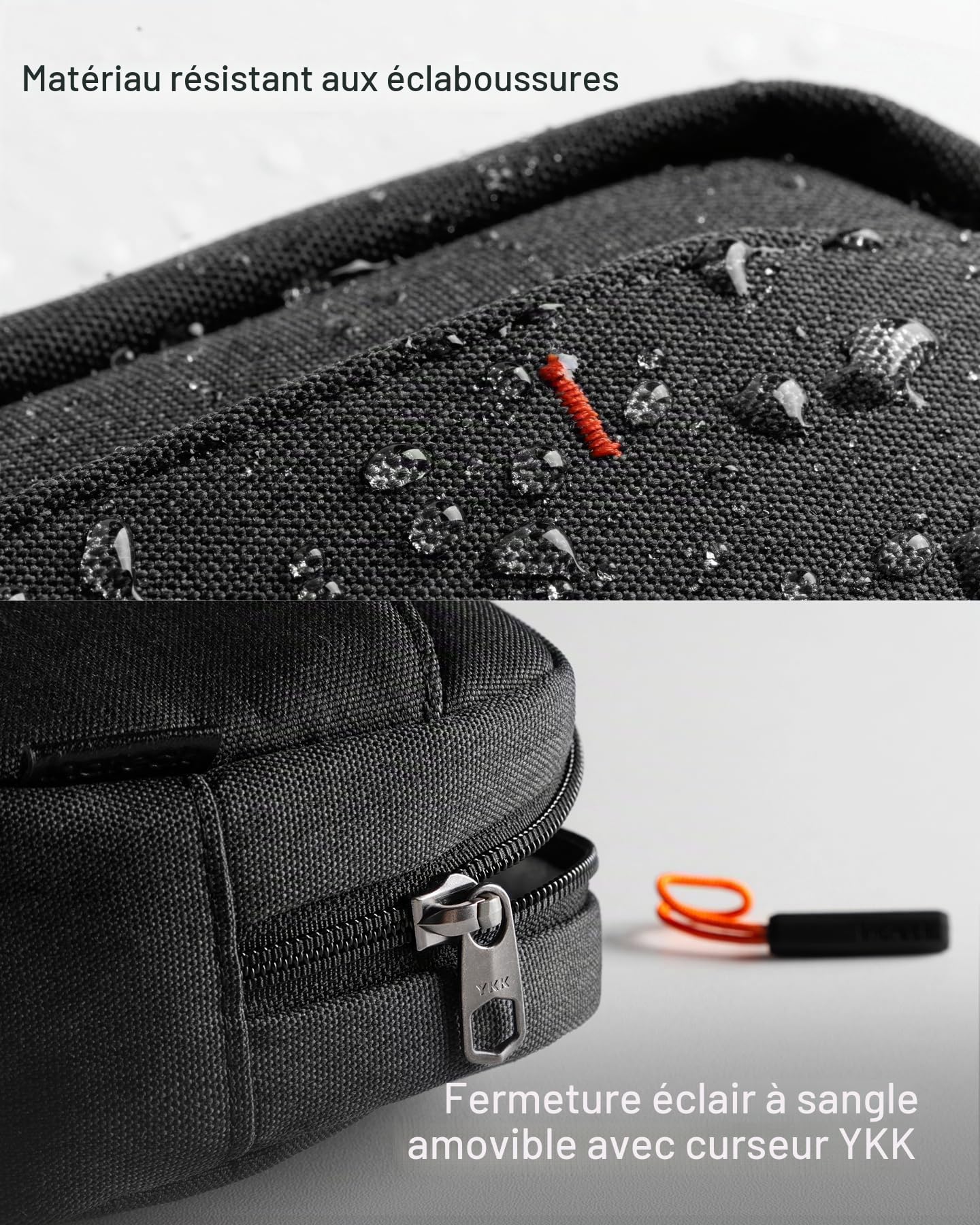 Inateck Sac de Rangement Câbles,Sac de Voyage Organisateur résistant aux éclaboussures, Pochette pour Accessoires électroniques, Compatible avec la Souris,Les câbles,l'alimentation Mobile, la clé USB