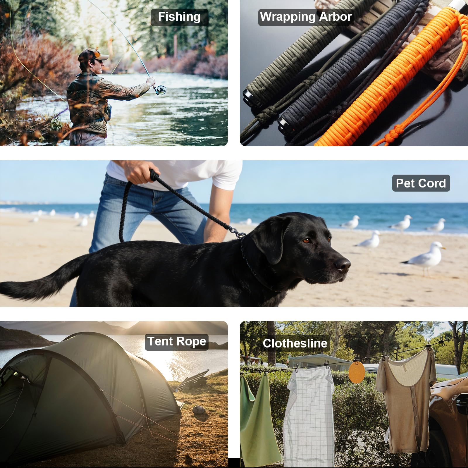 Paracord 550 linka użytkowa 4 mm, 7 potrójnych żyłek, linka spadochronowa do sprzętu survivalowego, biwakowania, wędrówek i bransoletek DIY, breloków, akcesoriów, typ III, 1000 m, zieleń