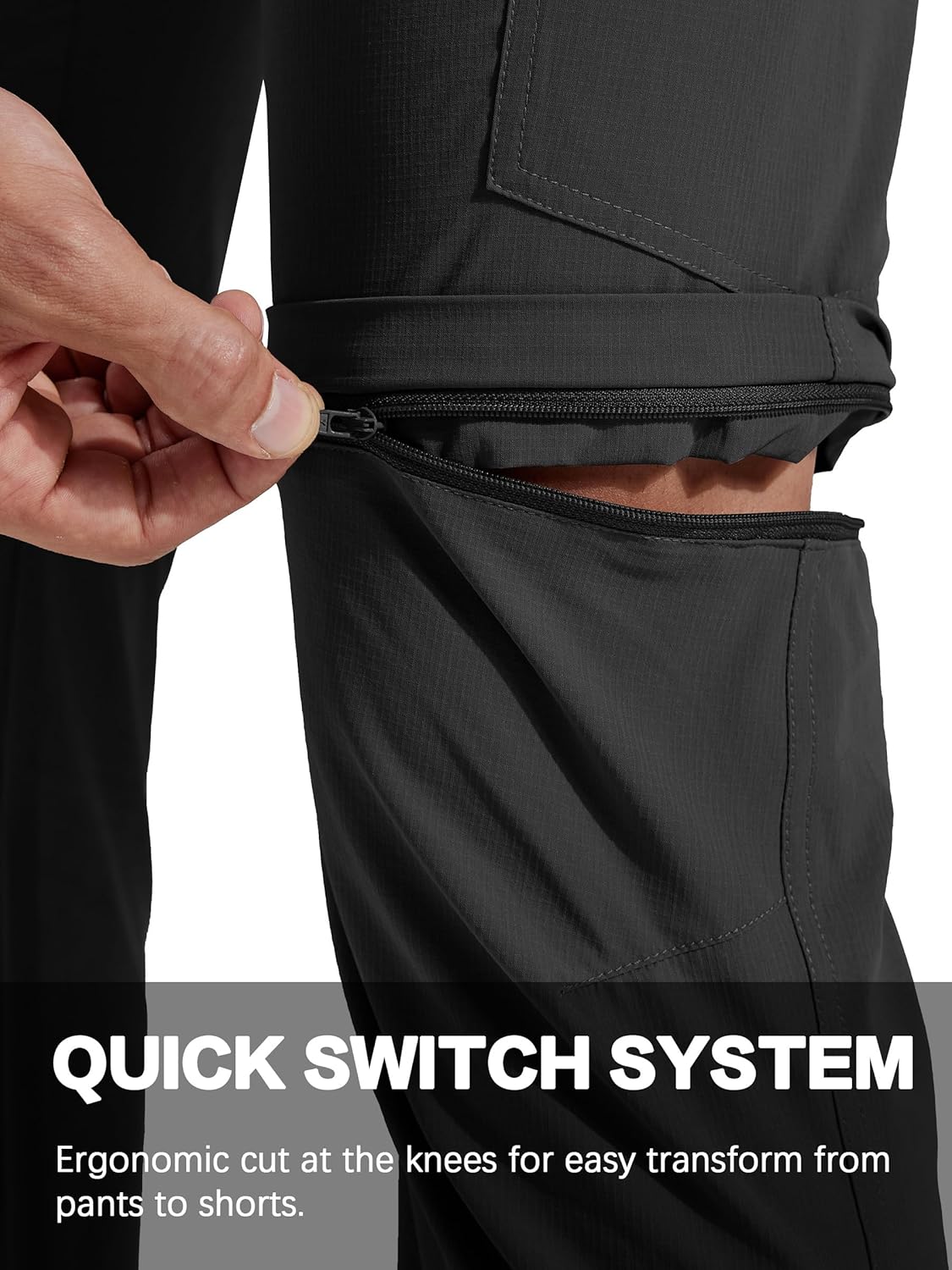 Mens Hiking Pants Convertible Quick Dry Water Resistant Lightweight Zip Off Fishing Outdoor Travel Cargo Pants - Image 5