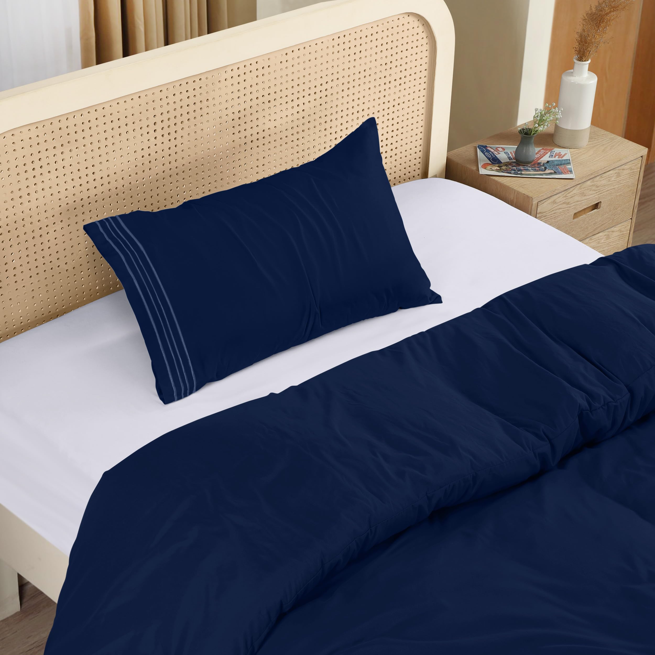 Utopia Bedding Duvet Cover - Single Duvet Cover Set with Embroidered Pillowcase - Soft Mic...