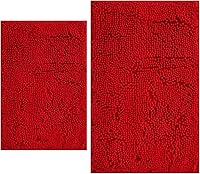 Vista 31 de BOANKODU Juegos de Alfombras de Baño de 2 Piezas, Alfombra de Baño de Chenilla Extra Suave Ultra Absorbente, Alfombra de Baño con Fondo