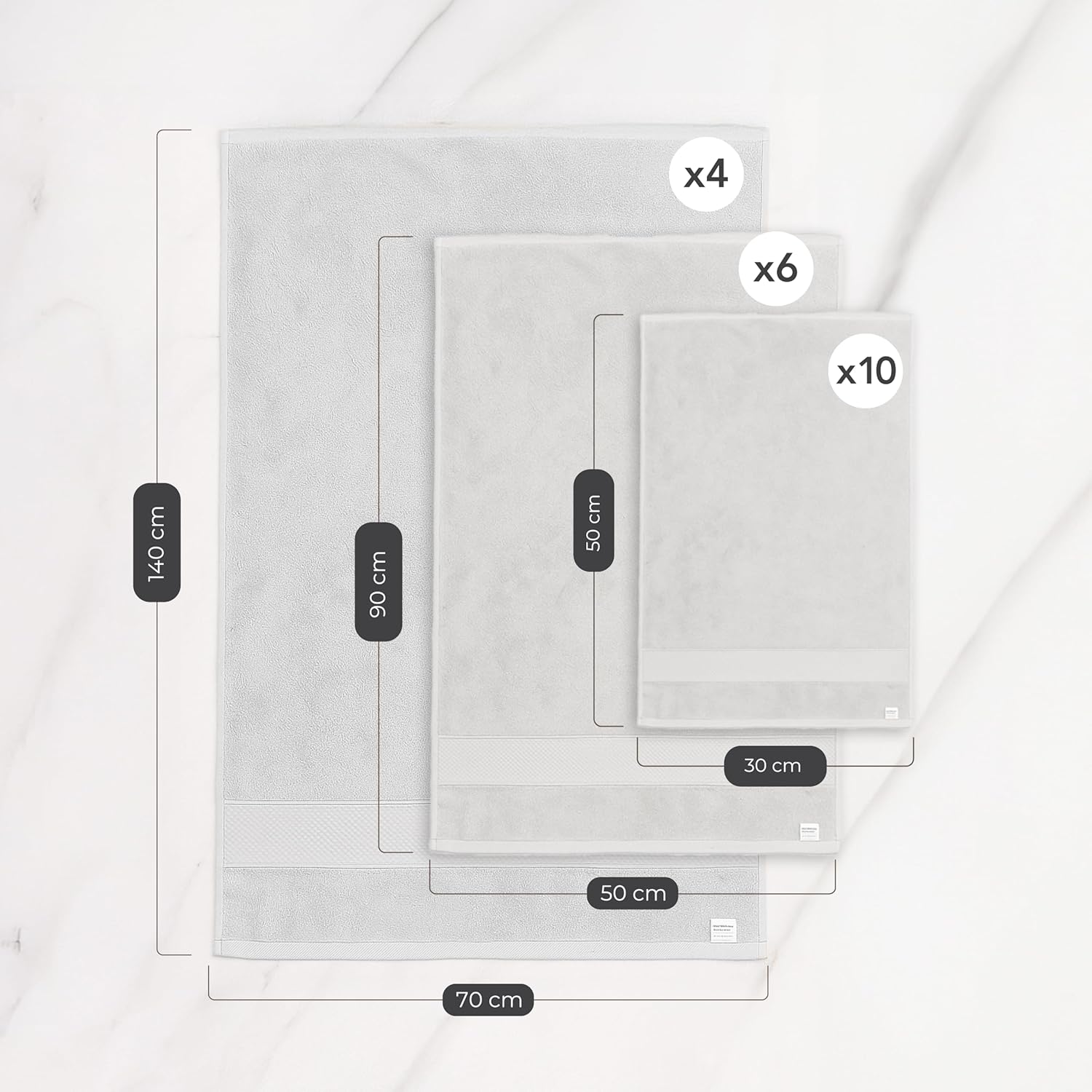 ASSOS Elegant Bathroom Decor Set: Includes Bath Towels - Perfect Apartment Essentials and Bathroom Accessories. (4 Pieces) Bath Towels (Silver Grey)