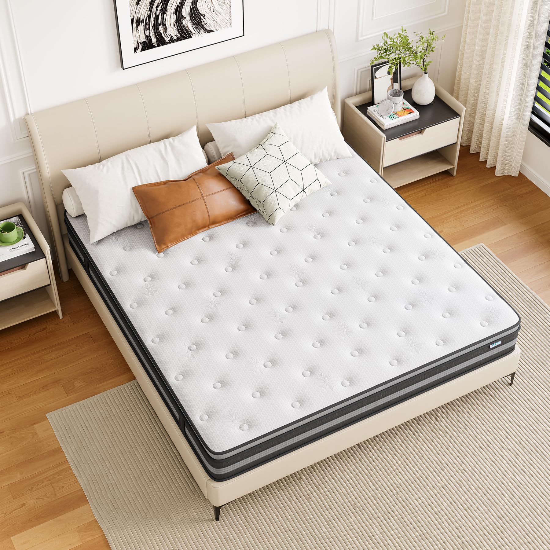 80x200 cm Matratze, 26cm höhe, H3 Taschenfederkernmatratze, Gel Memory Foam Hybrid, Taschenfederkern, Atmungsaktiv, Mittelfest, Druckentlastung, Federkernmatratzen Öko-Tex Zertifiziert
