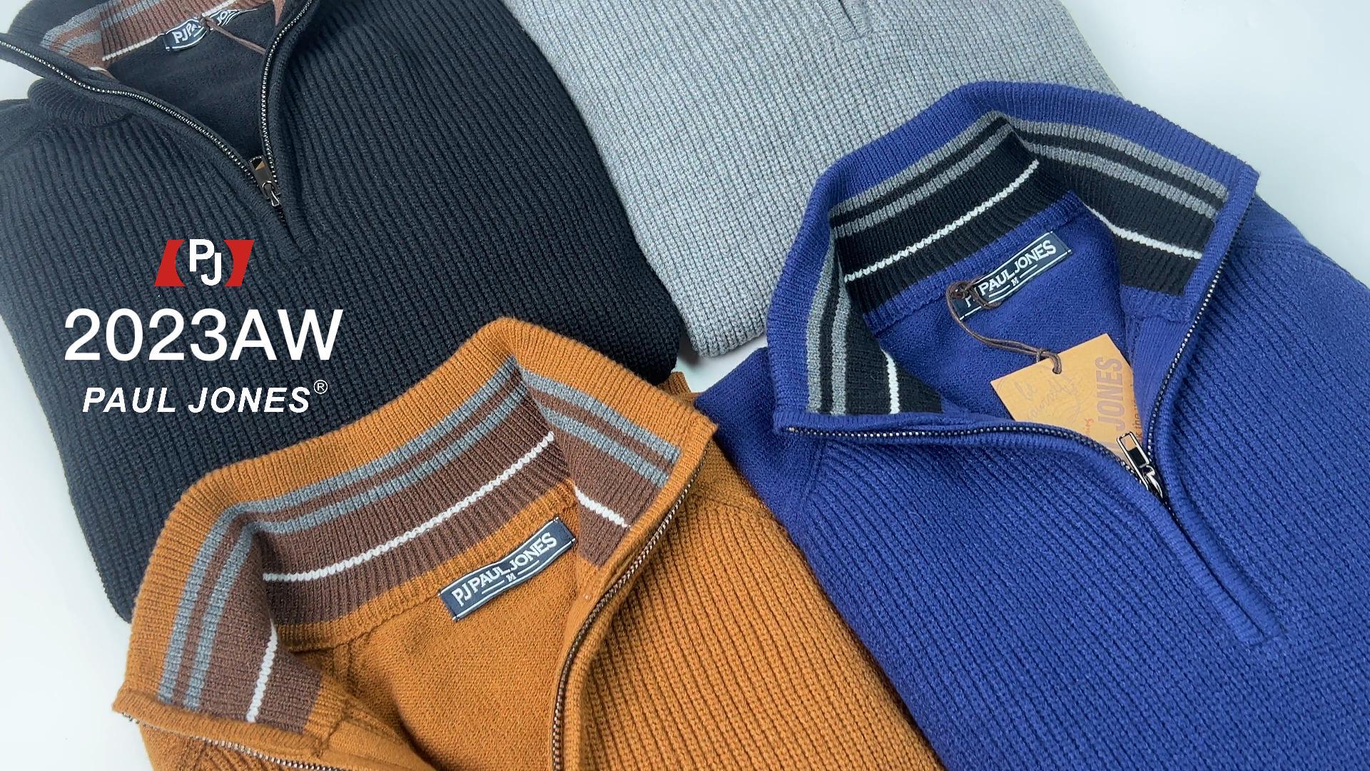 ORR オル 韓国 Spring Wool Pique Knit 完売 PJ PAUL JONES Mens Quarter Zip Pullover Sweaters Turtleneck Chunky