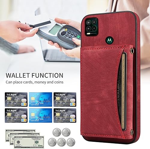 Miniatura 6 de Funda para teléfono Moto G Stylus 5G 2021 con correa cruzada para el hombro y tarjetero de cuero para tarjetas de crédito, bolsillo delgado,