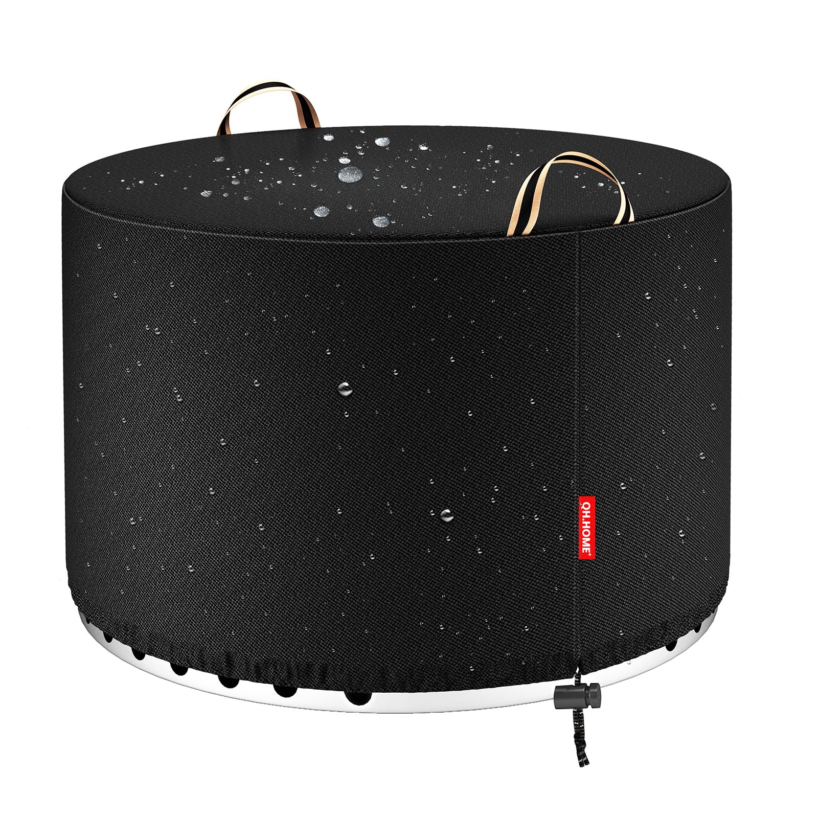 [2026 Upgraded 900D Fabric] Fire Pit Cover Round for Solo Stove Yukon, 30"D x 18"H fits 27"- 29" Fire Pit, 900D Heavy Duty Waterproof Fabric for Outdoor Camping - Black