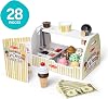 Mostrador de Helados de Madera Melissa & Doug Scoop & Serve, Juego de Simulación de Tienda, 28 Accesorios de Comida de Juguete y Cocina de Juego, Juguetes Preescolares para Niñas y Niños 3+ 5