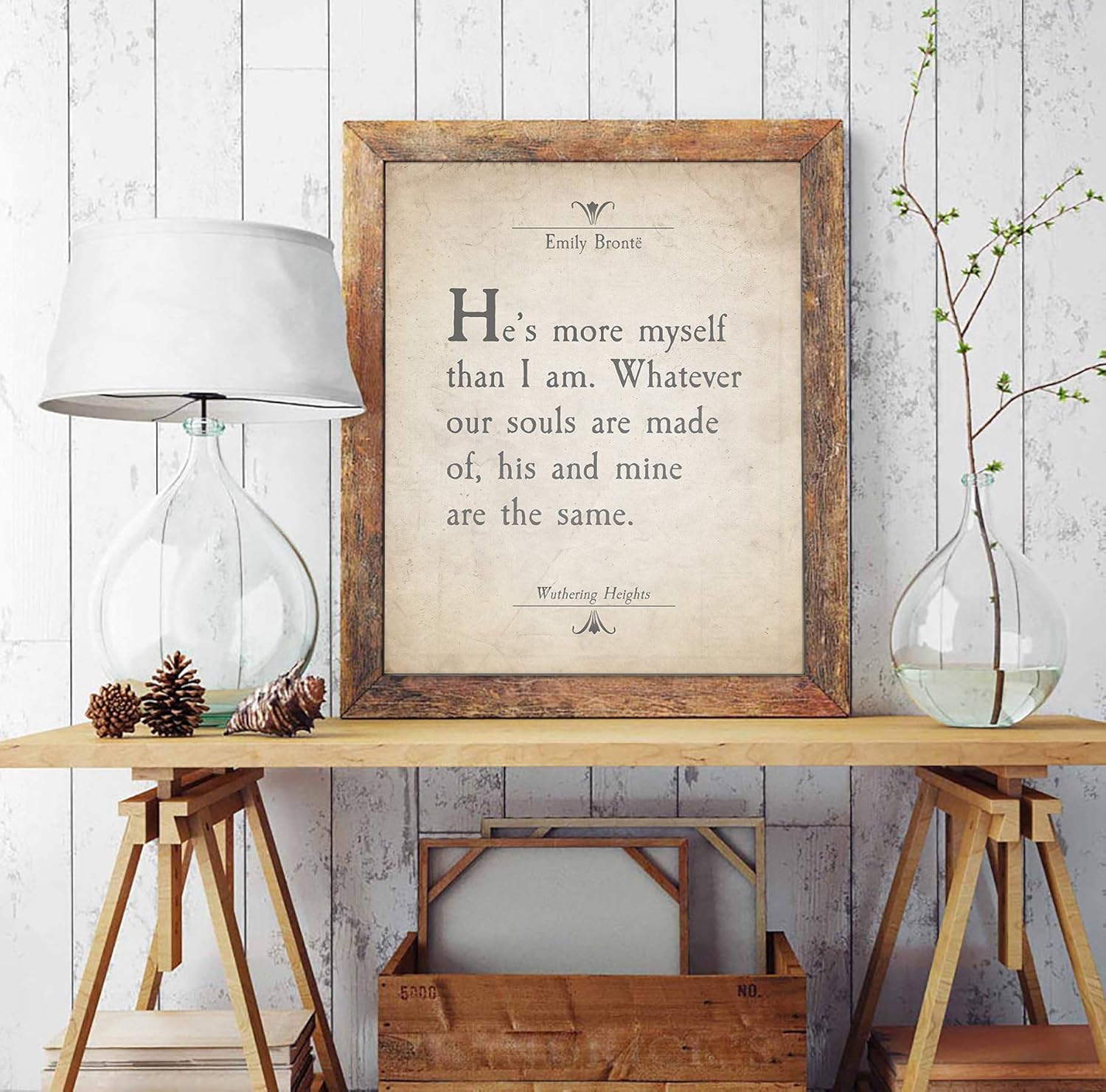 He's More Myself Than I Am, Whatever Our Souls Are Made of, His and Mine Are the Same, Emily Bronte Quote Art Print, Unframed, Wuthering Heights Literary Inspirational Sign, 8x10 Inches - Image 6