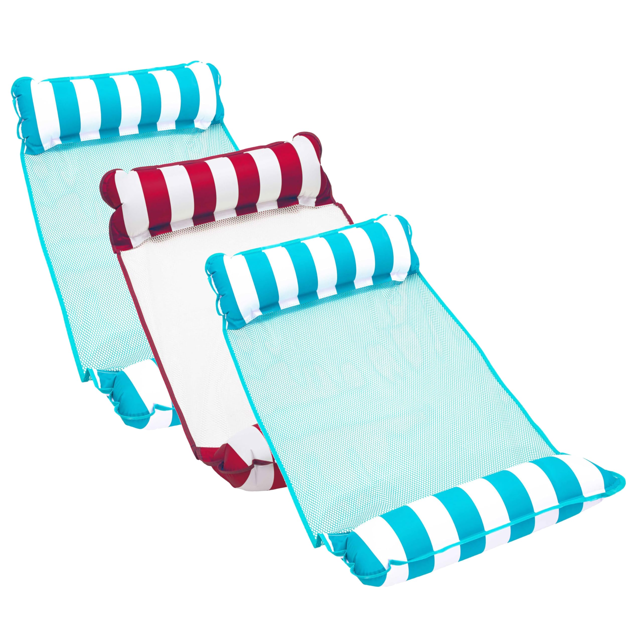 Aqua 4-in-1 Monterey Hammock Pool Float &amp; Water Hammocks – 2-3-4 Multipacks – Multiple Colors/Styles – for Adults and Kids Floating
