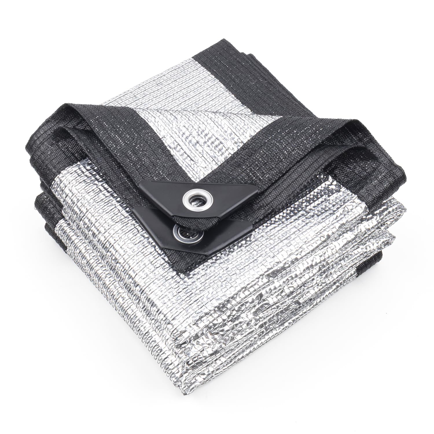 COOLBOYS 99% Aluminet Shade Cloth Reflective Tarp 6 x12 FT Silver Tarp with Grommets for Garden Patio Car Pergola Sun Shade Cover
