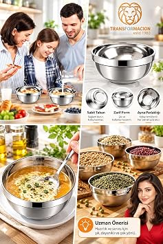 Transformacion 4 lü Çift Duvarlı Yalıtımlı Salata Dondurma Erişte Sos Atıştırmalık 11,5 cm Servis Kasesi 18/10 304 Çelik 723767