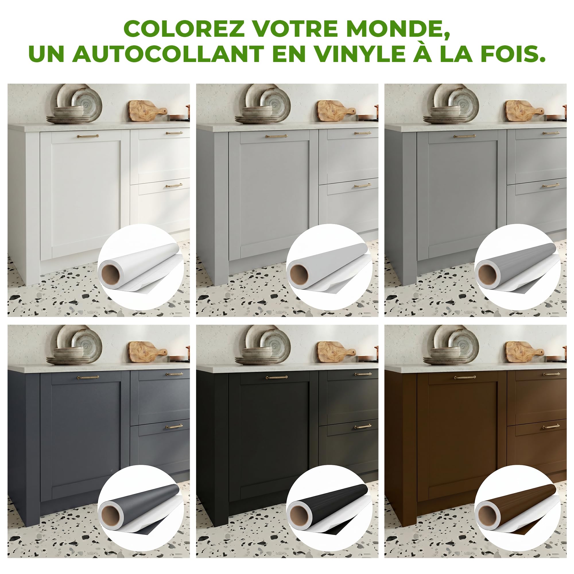 Ambiance Sticker Vinyle Imperméable Cuisine Armoire Porte - Adhesif pour Meuble, Autocollant pour Meuble - Sticker Mural H60cm x L2m - Bleu Glace