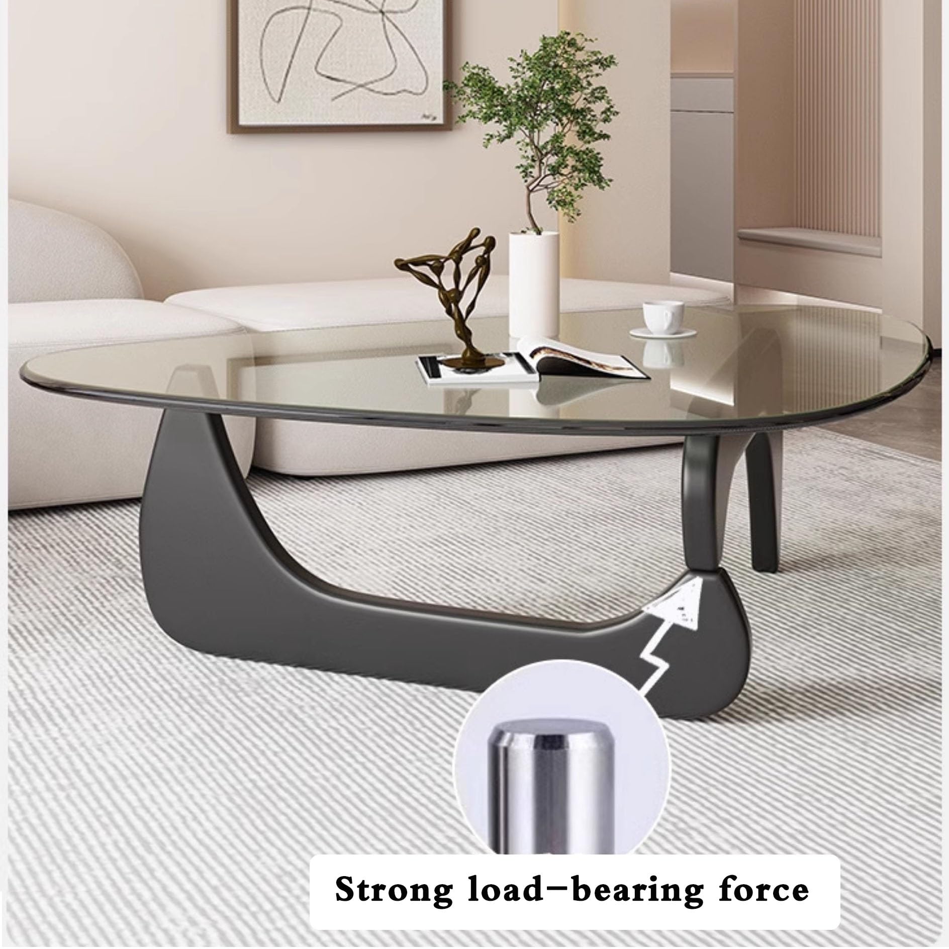 Amazon.co.jp: リビングルーム用ガラスコーヒーテーブル、ミッド