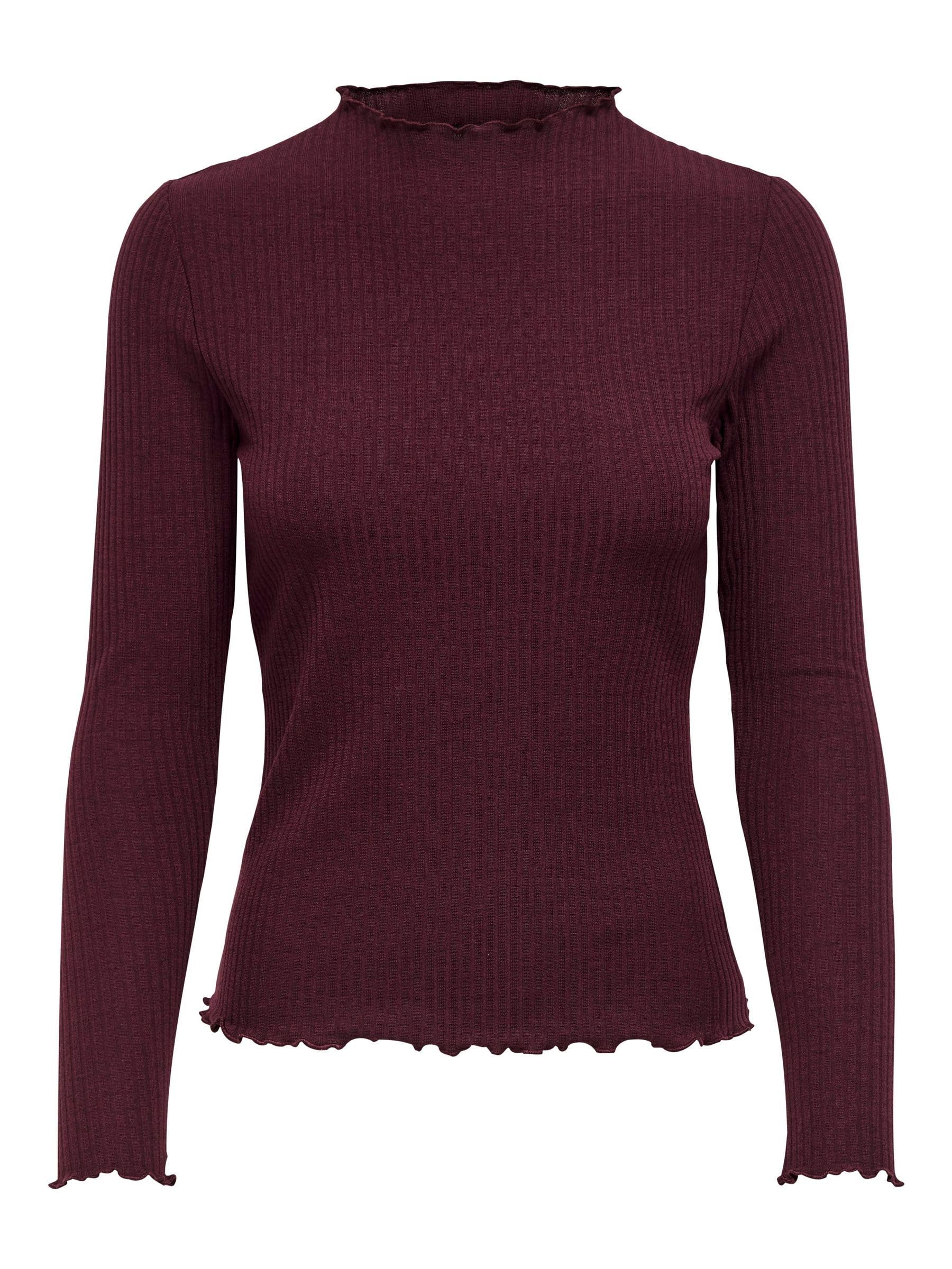 ONLY Women's Onlemma L/S High Neck Noos Jrs Top, Madder Brown, XS UK
