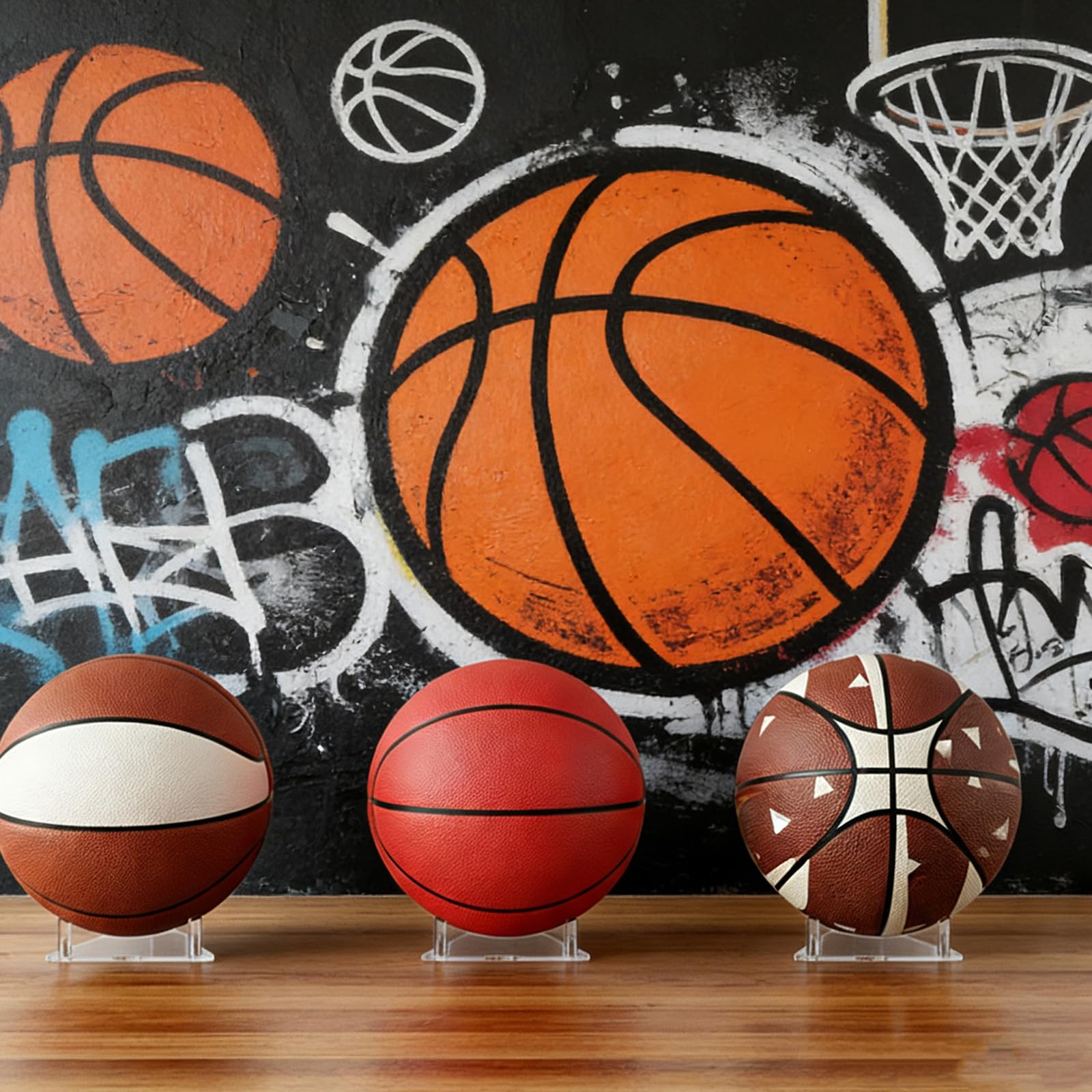 Soporte para pelotas acrílico transparente para voleibol