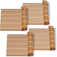 Vista 7 de Alfombrilla de bambú para sushi de 9.5"x9.5", rodillo para kimbap (2 PIEZAS)