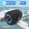 Portable Bluetooth Speaker, BT5.3 Wireless Speaker 20W Bass Diaphragms with Multi LED Light Dynamic Modes, IPX6 Waterproof 16H Playtime supports FM Mode, TF, USB for Home, Cycling, Outdoor, Beach