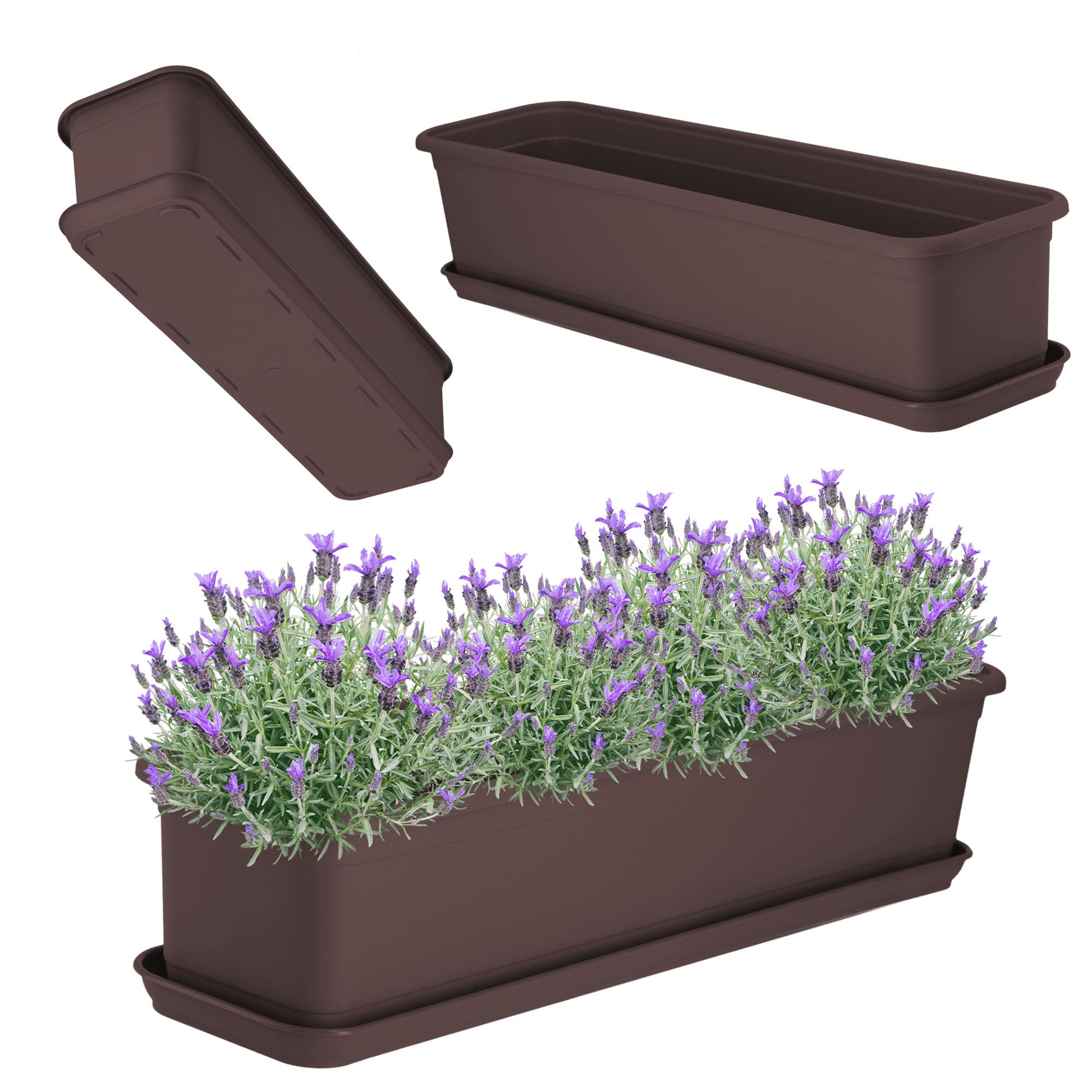 Fioriera Terrae Plastecnic 100 sottovaso integrato bianco