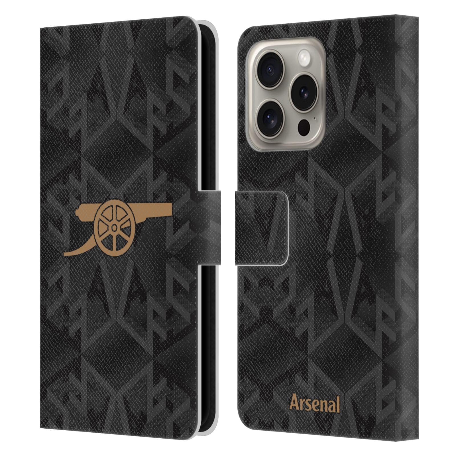 Head Case Designs Officially Licensed Arsenal FC Away 2022/23 Crest Kit Leather Wallet Case Compatible With Apple iPhone 16 Pro โ image 1