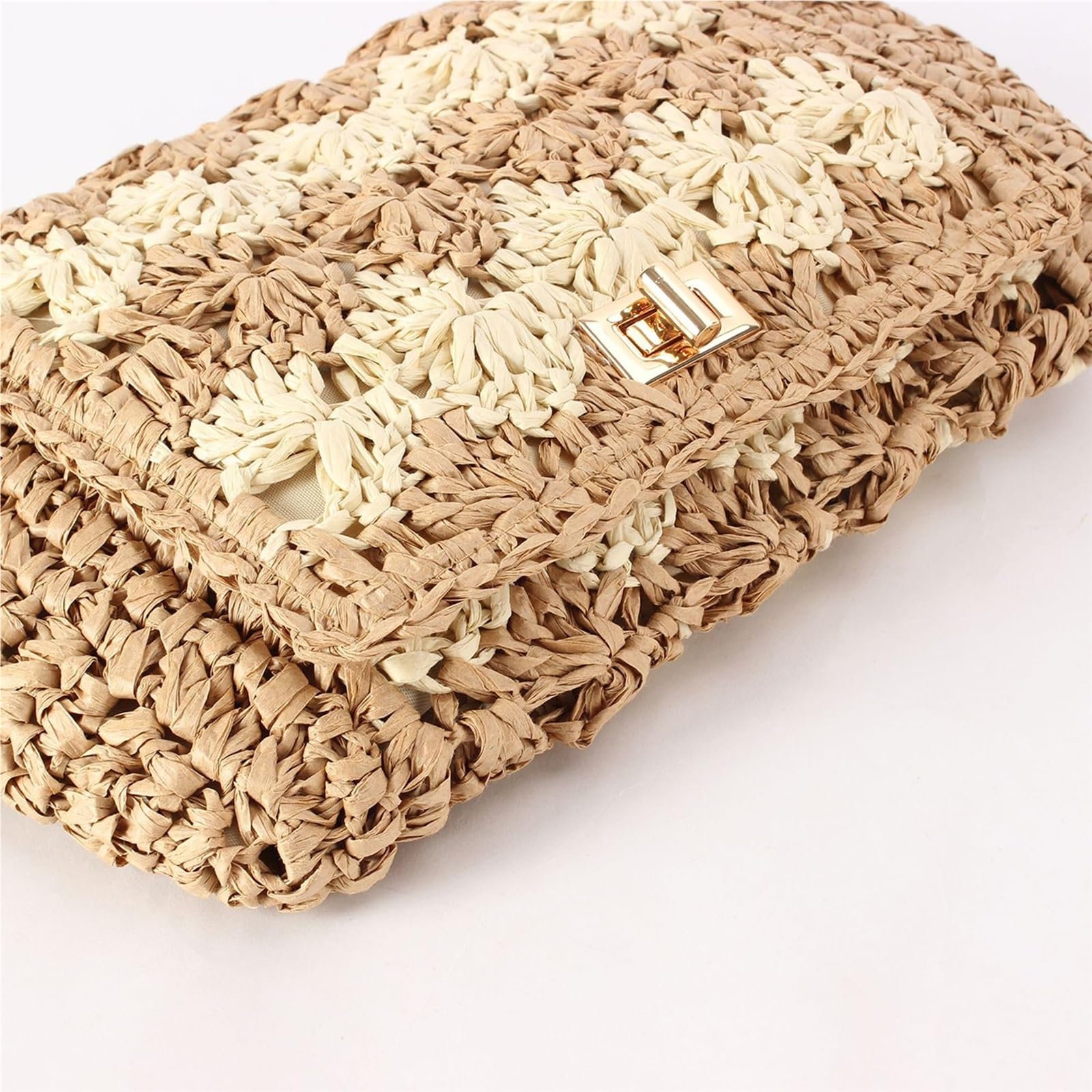 Borsa a Tracolla all'Uncinetto, Modello a Tracolla con Patta, Lavorata a Mano, Ideale per la Spiaggia, i Viaggi, Lo Shopping e Gli spostamenti quotidiani.