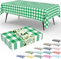 Vista 150 de Smiry Paquete de 10 Manteles Desechables de Cuadros Vichy Azules - 54" x 108" Mantel de Plástico de Servicio Pesado, Cubiertas de Mesa Impermeables