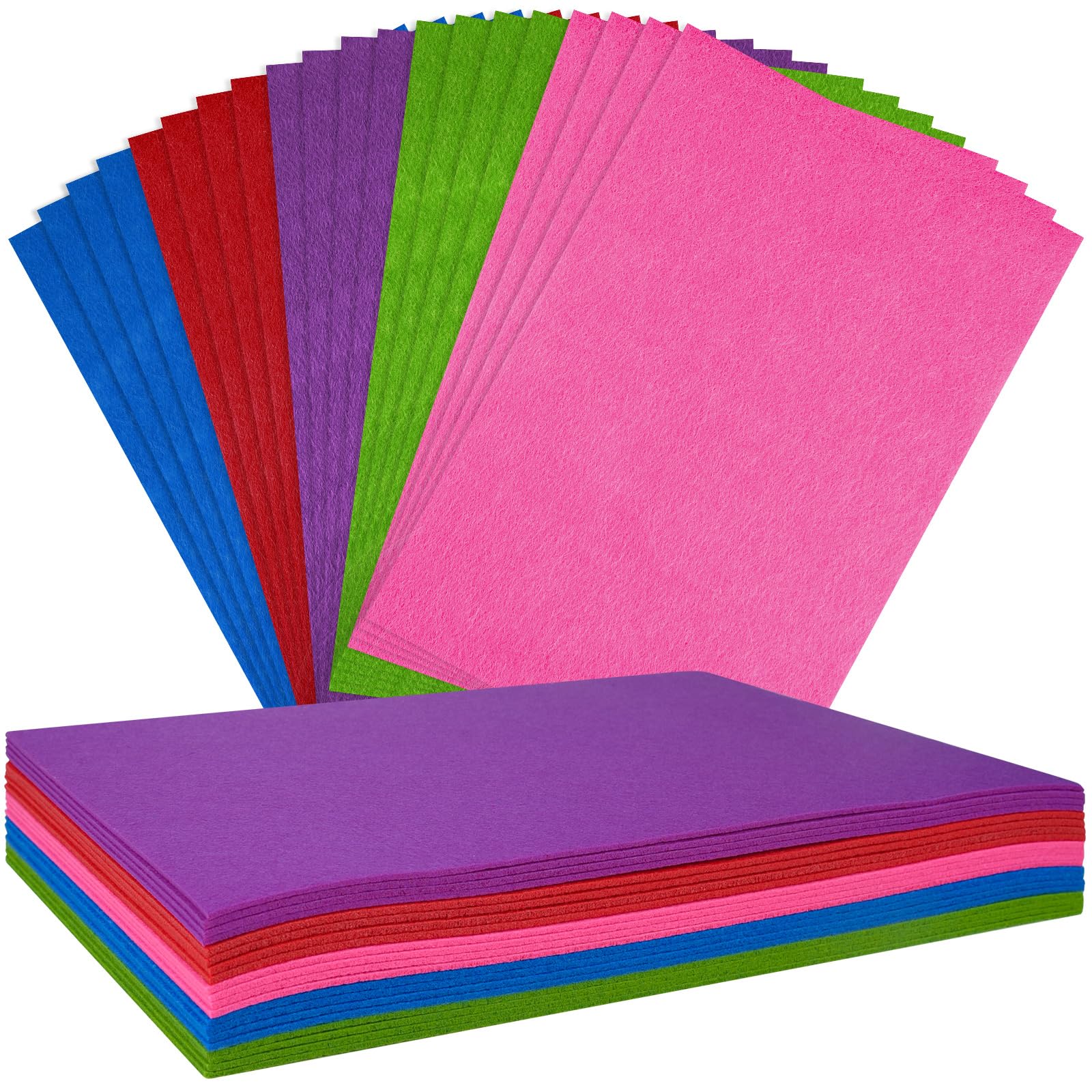 NEBURORA 2 mm dicke Filzplatten für Bastelarbeiten, 20 Stück steifer Filz für Bastelarbeiten, bunte Filzstoffplatten, Patchwork-Nähzubehör (dunkle Farben gemischt)