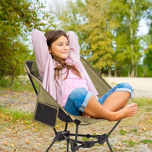 Miniatura 2 de MOON LENCE Silla portátil de camping para mochilero, silla plegable ultraligera de 4 generación, sillas plegables compactas y ligeras para