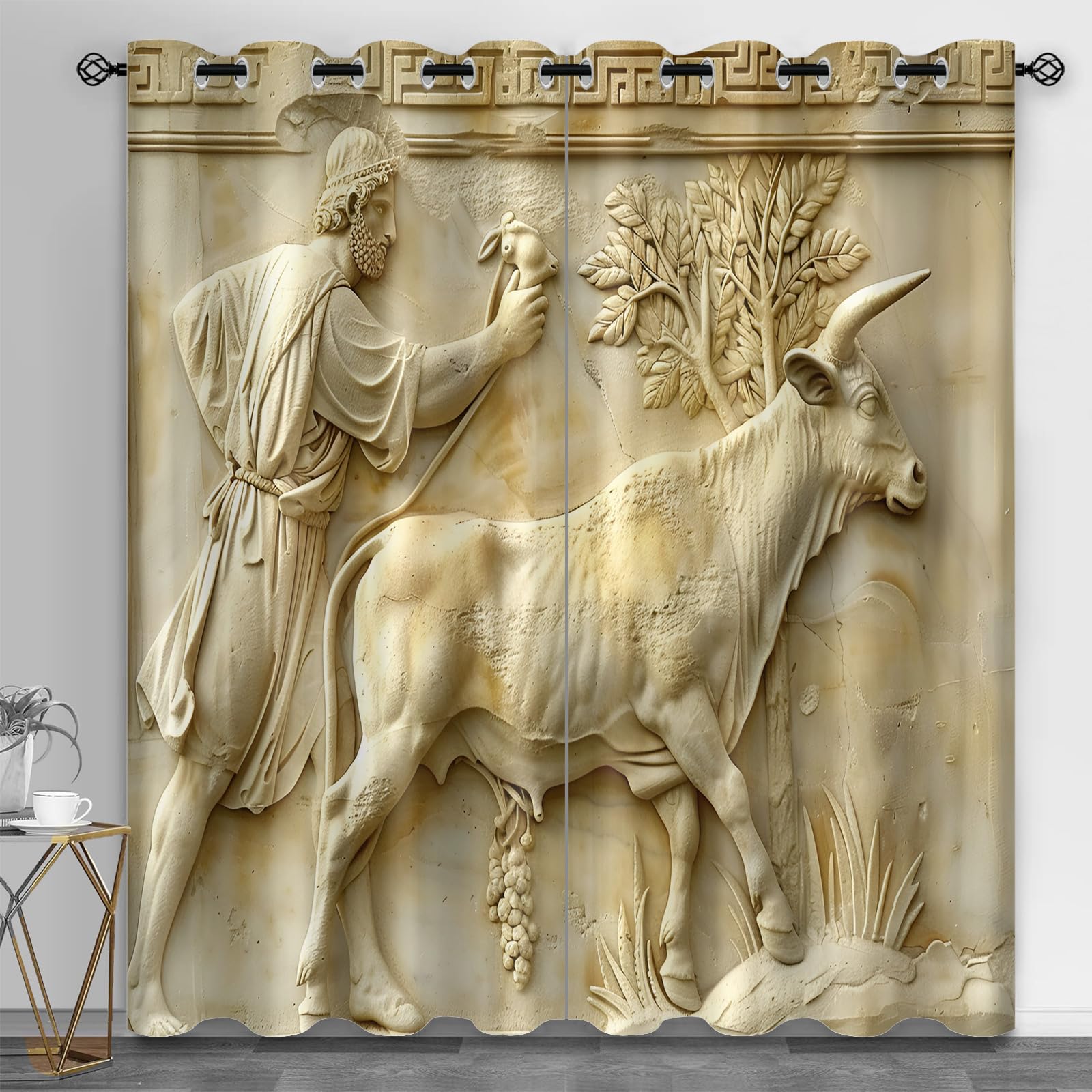 Rideaux en relief de la Grèce antique 117x183 cm pour salon et chambre