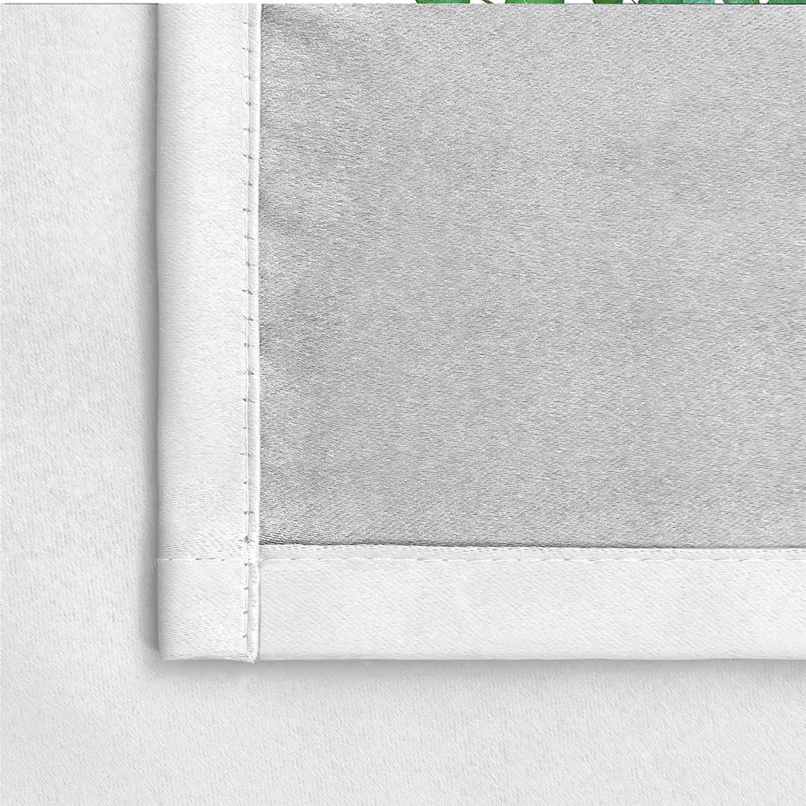Tenda ad Occhielli Moderna,2 x 96W x 160H CM,Tende Oscuranti per Cameretta 2 Pannelli Motivo di Rami e Foglie Tenda Oscurante Verde Bianco
