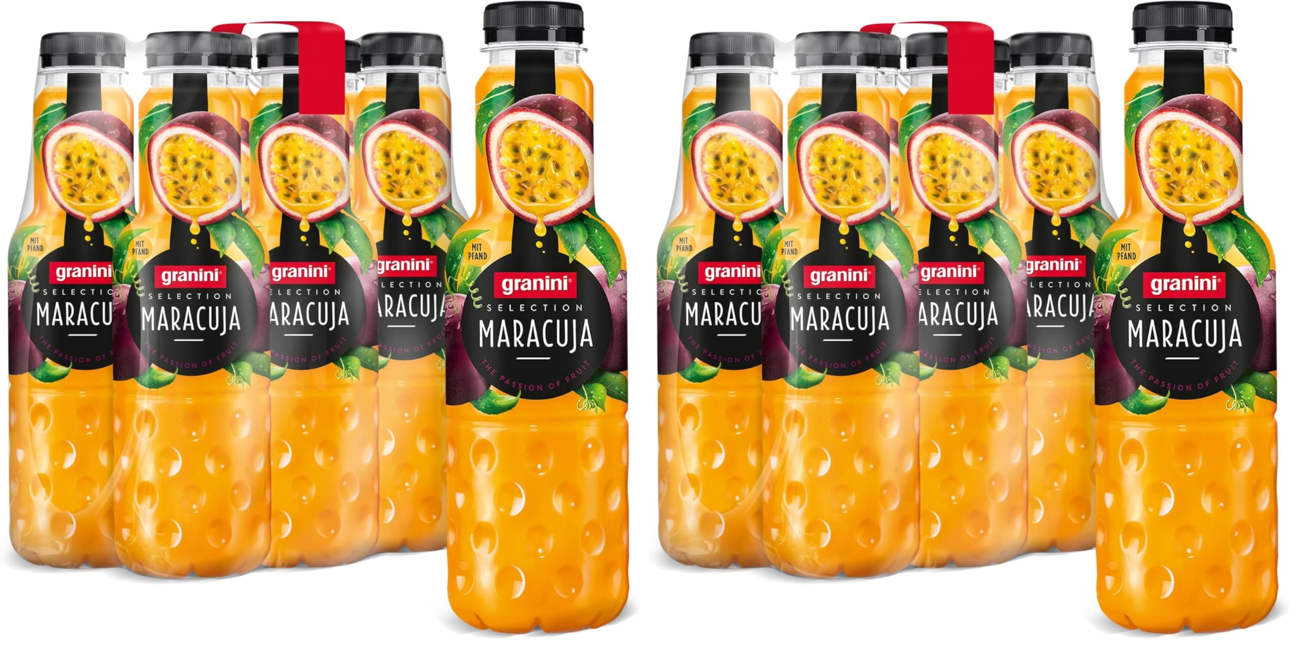 granini Selection Maracuja (6 x 0,75l), 20% Frucht, Maracuja Fruchtsaftgetränk, vegan, exotischer Fruchtgenuss, laktosefrei, ideal zum Mixen, mit Pfand (Packung mit 2)