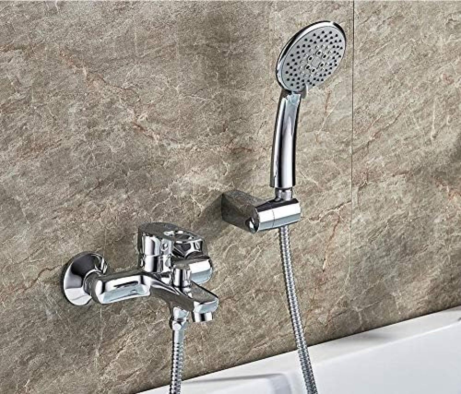 SWENEEN Handheld Showershower Systems,Kitchen Faucets 1 Set Bathroom Bathtub Faucet Chrome Plated Brass Bathroom Shower Faucets Waterfall Spout Pipe Hot Cold Bathtub Faucet,