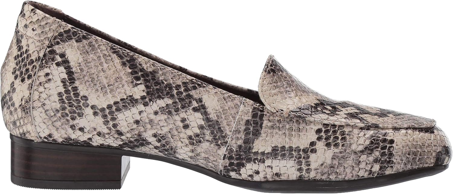 Clarks Women's Juliet Lora Loafer 110 W US Taupe Snake Synthetic
