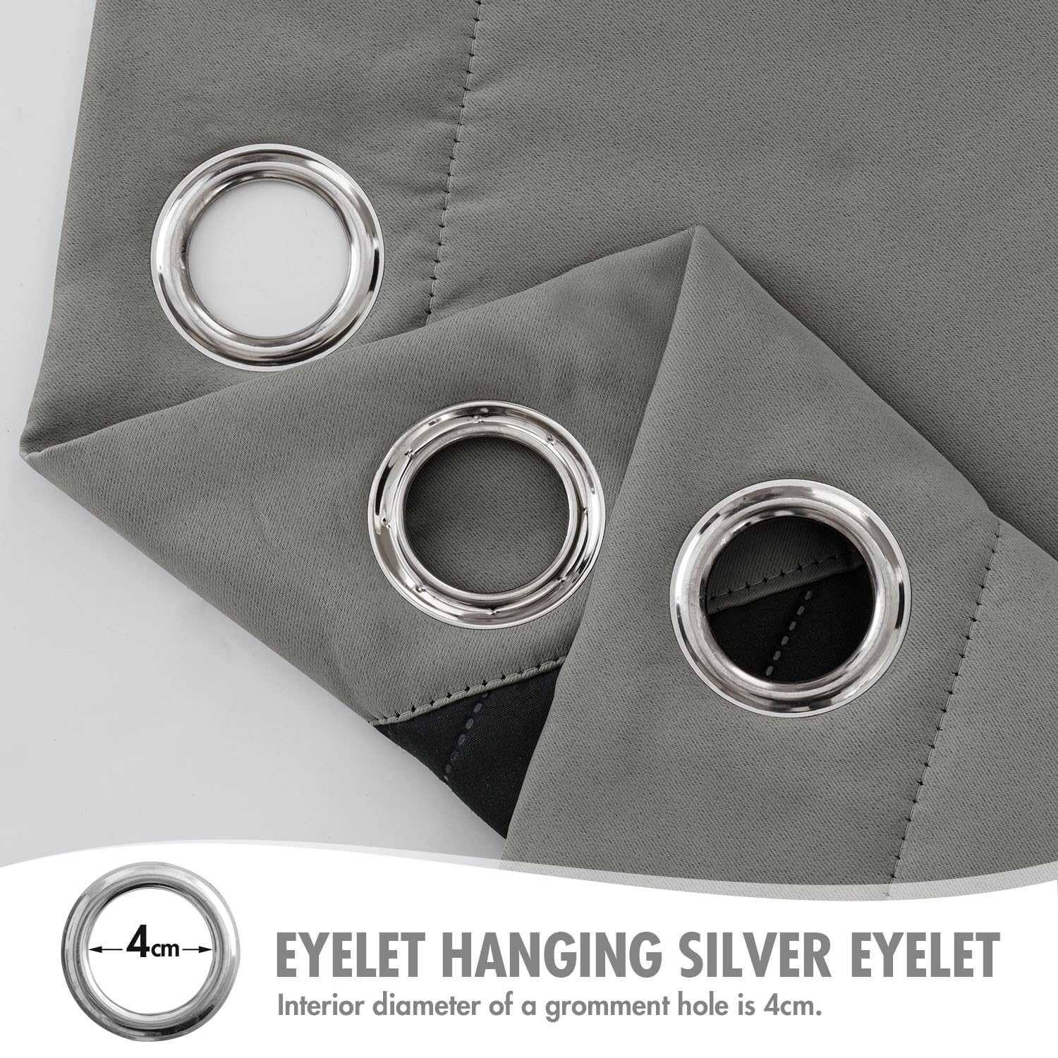 MIULEE Tenda Tenda Termica 1 Pezzo 132x225 cm Grigio | Tenda Termica Doppio Strato con Anelli, Isolante Freddo/Caldo, Oscurante e Antivento per Porte Interne in Inverno