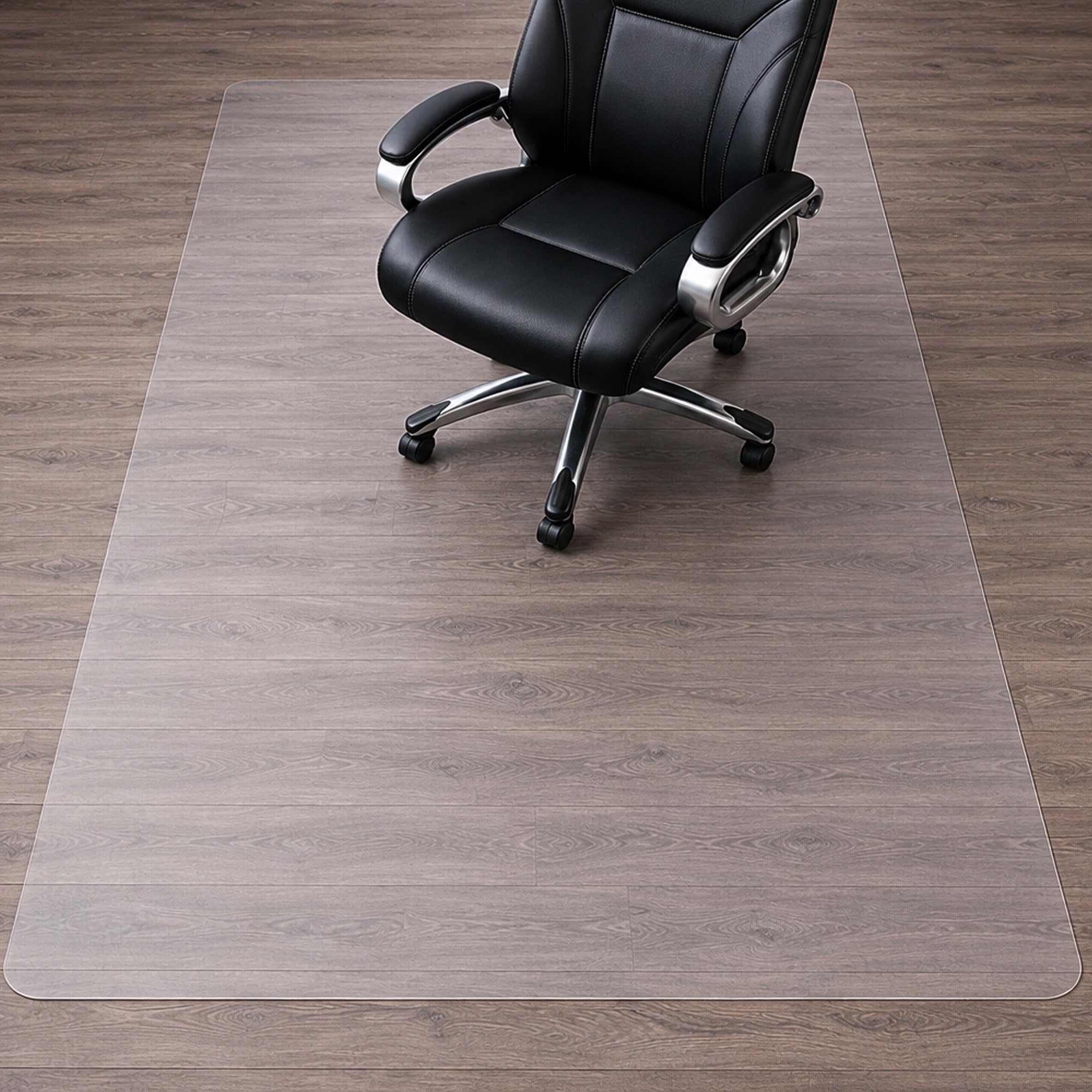 Marvelux Bodenschutzmatte Bürostuhl für Hartböden, Polycarbonat 116 x 200cm | XXL Bodenmatte Bürostuhlunterlage, Transparent Schreibtischstuhl Unterlage, langlebig und bruchsicher, leichtgängiges Rollen