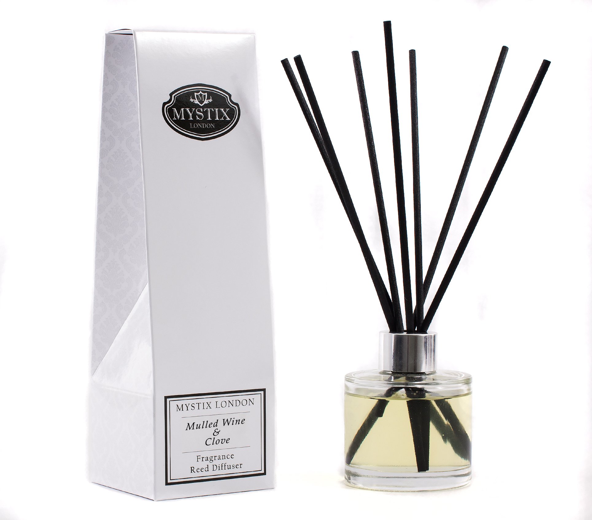 Mystix London Fragrance Oil Reed Diffuser | Mulled Wine & Clove Scent | Long-Lasting Festive Home Fragrance | Safe & Easy-to-Use Aroma Solution | 100ml Bottle