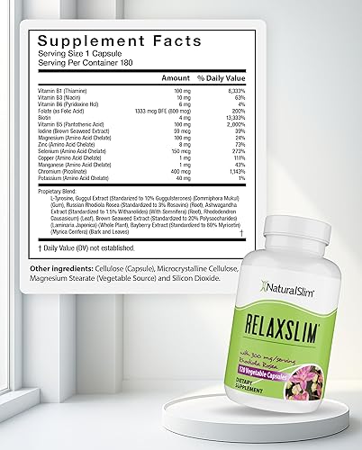 Miniatura 2 de Naturalslim Relaxslim - Potenciador del metabolismo, ayuda a quemar grasa, supresor del apetito y alivio del estrés, fuente de energía natural,
