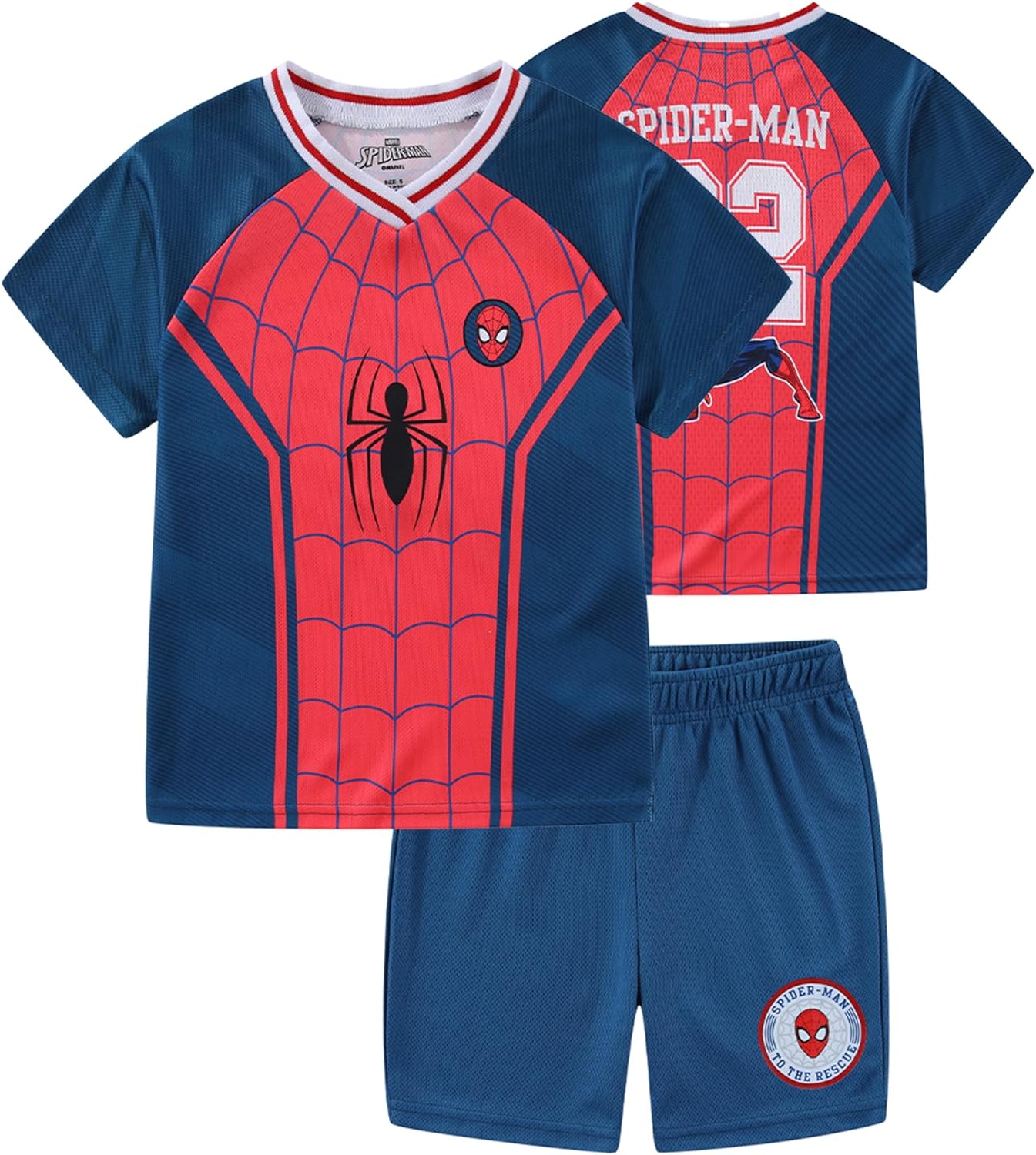 Marvel Spider-Man Boys Soccer Shirt and Short Set for Toddler and Big Kids