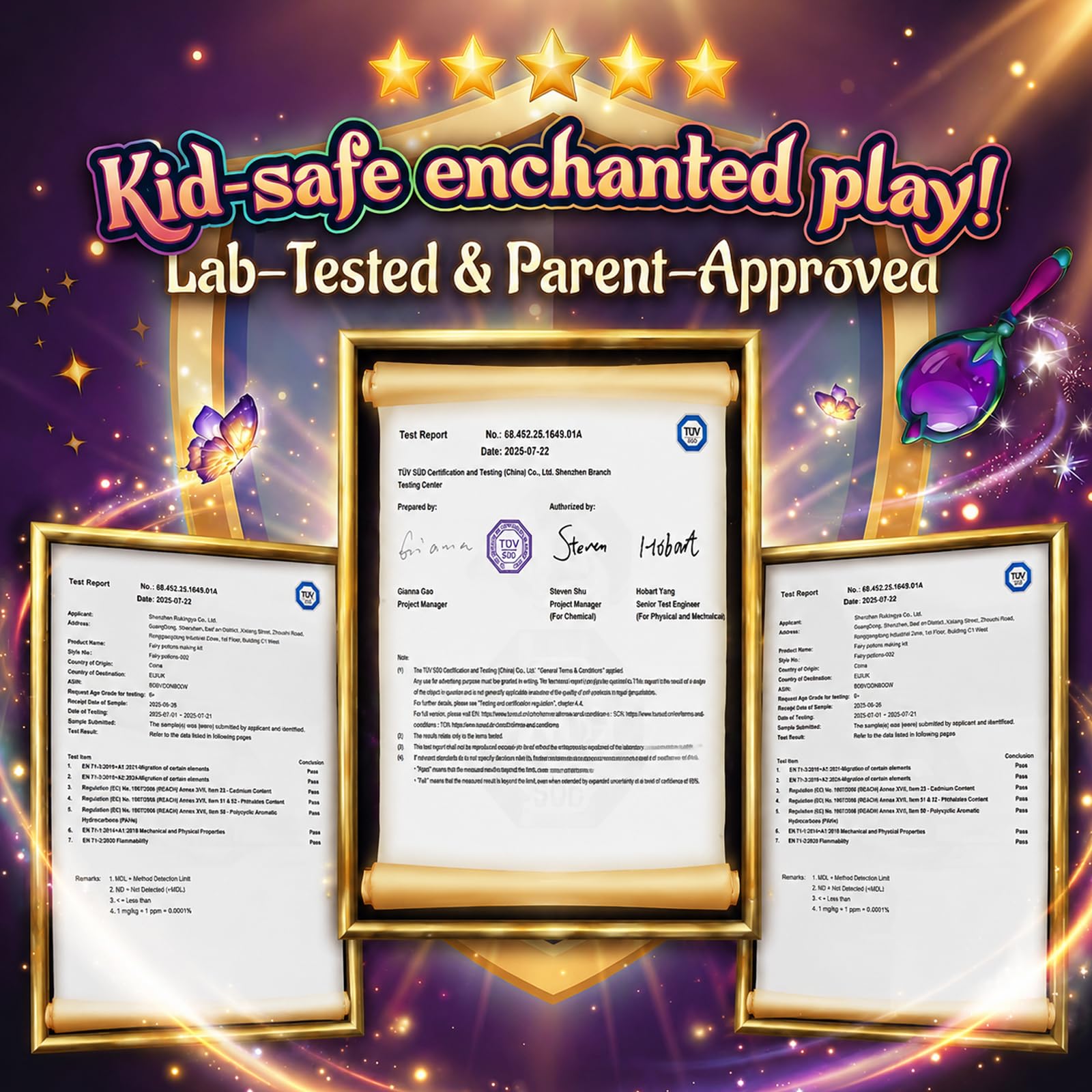 Rétro Kits de potions de fées pour enfants, Mélangez 20 potions magiques avec Cristal d’énergie, Jouet artisanal cadeau créatif
