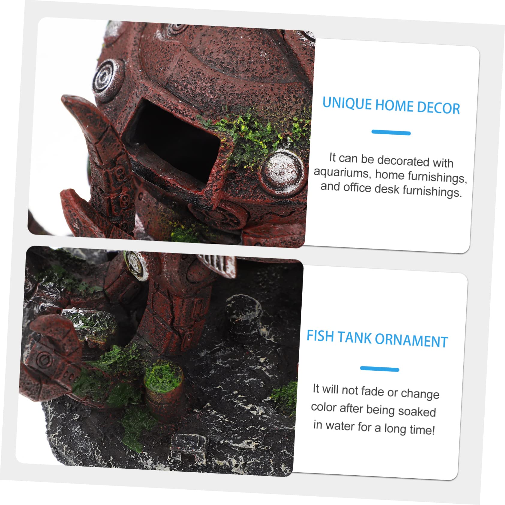 Kisangel 2St Aquarium Landschaftsbau Ornamente Requisiten Dekoration Käfig Schiffswrack künstlich Schwamm Tank Fische züchten wohnungseinrichtung Harzhandwerk Harz-Roboter-Oktopus-Ornament