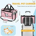 HUANLANG Soft-Sided Transporteur Cat Airline Approuvé, Transporteur de chiens pour petits chiens Chats moyens,Transporteur de transport pour petits jusqu'à 20 Lbs, Sac de chat pliable