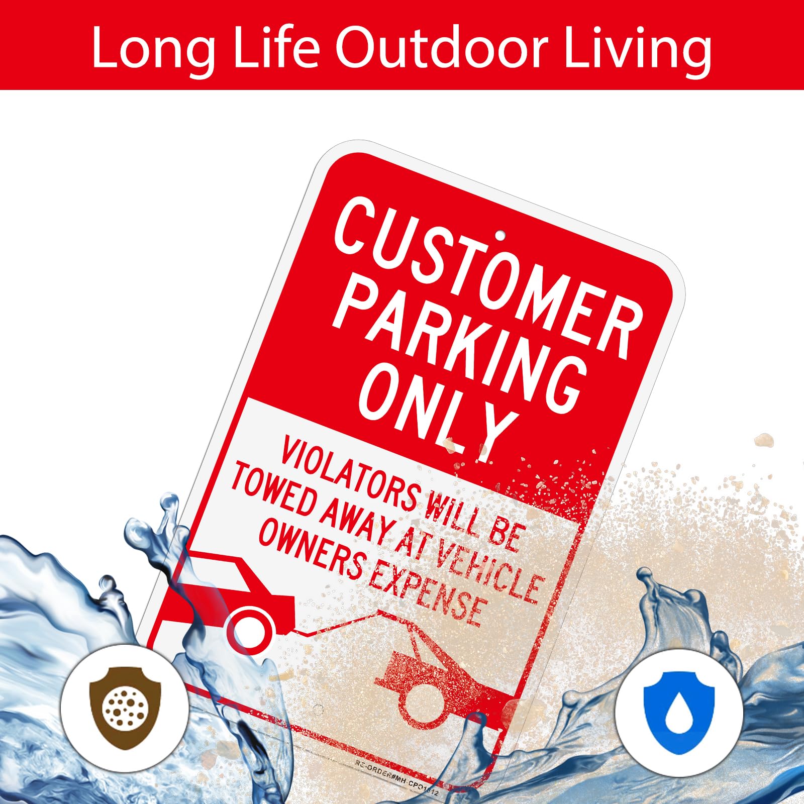 2 Pack Customer Parking Only Signs -12