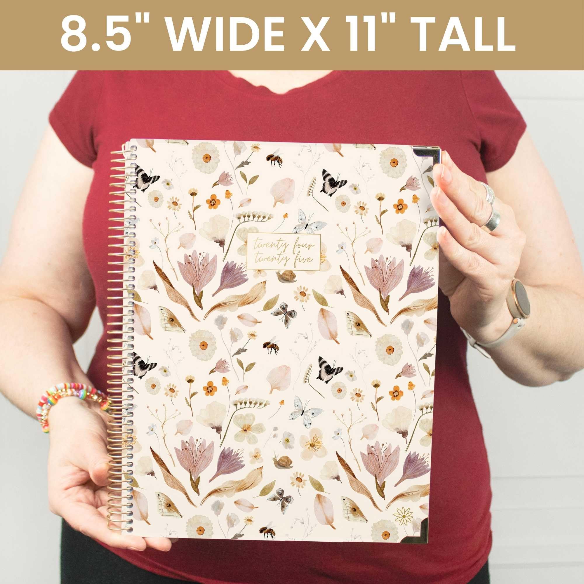 Hardcover bloom daily planners 2024-2025 (21,6 x 27,9 cm) Agenda accademica (luglio 2024 - luglio 2025), organizer per passioni/obiettivi, agenda mensile e settimanale ispiratrice – Butterfly Garden