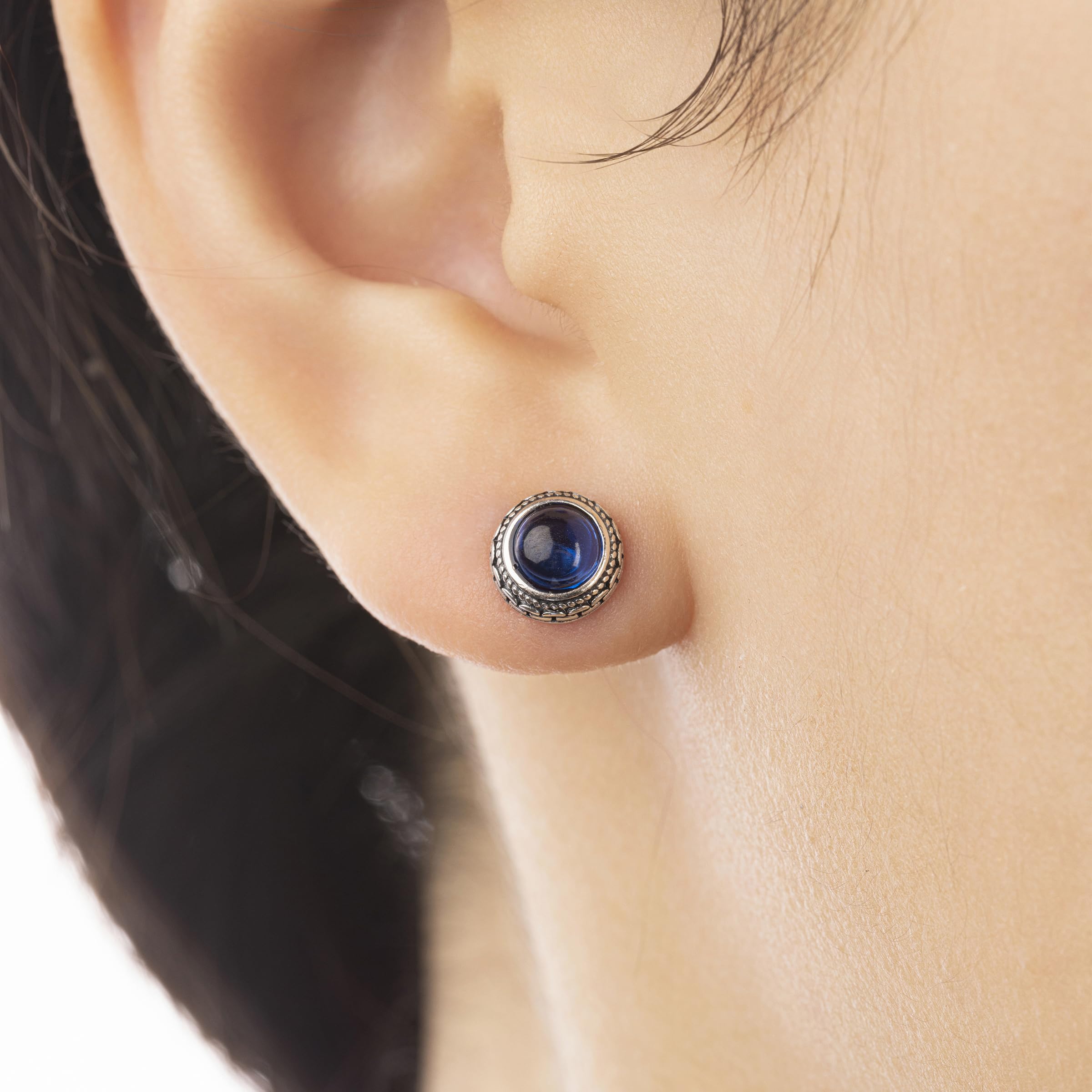 Photo 1 of Keenove 925 Sterling Silver Crystal Earrings, Blue Sapphire Stud for Women